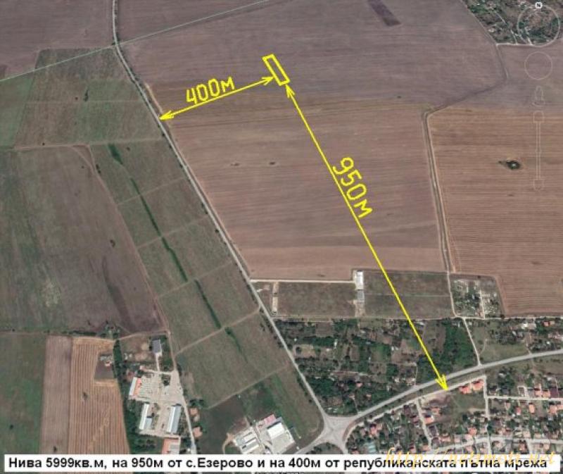 Снимка 0 на земеделска земя в Варна област - с.Езерово в категория недвижими имоти продава - 5999 м2 на цена  60000 EUR 