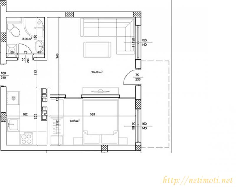 Снимка 4 на двустаен апартамент в Бургас област - гр.Несебър в категория недвижими имоти продава - 42 м2 на цена  24999 EUR 