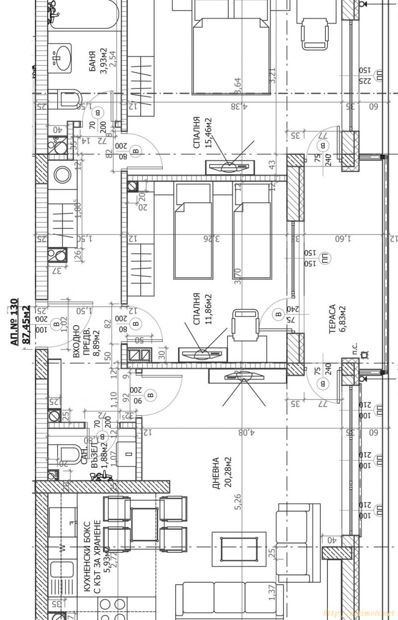 Снимка 2 на тристаен апартамент в София - Лагера в категория недвижими имоти продава - 88 м2 на цена  124300 EUR 