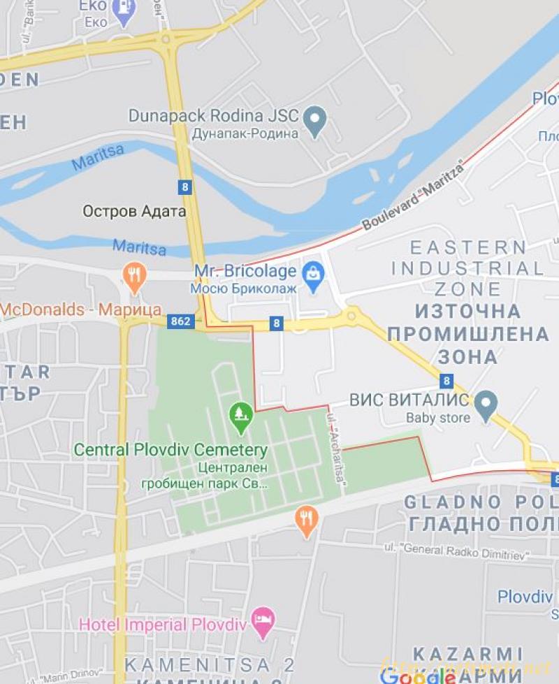 снимка на парцел в Пловдив Индустриална зона - Изток