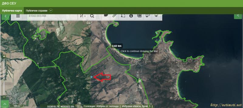 снимка на земеделска земя в Бургас област с.Черноморец